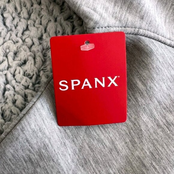 SPANX Air Essentials Jumpsuit Women's XL Wide Leg Half Zip Light Gray NEW - Picture 4 of 13